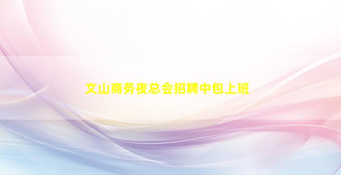 文山商务夜总会招聘中包上班
